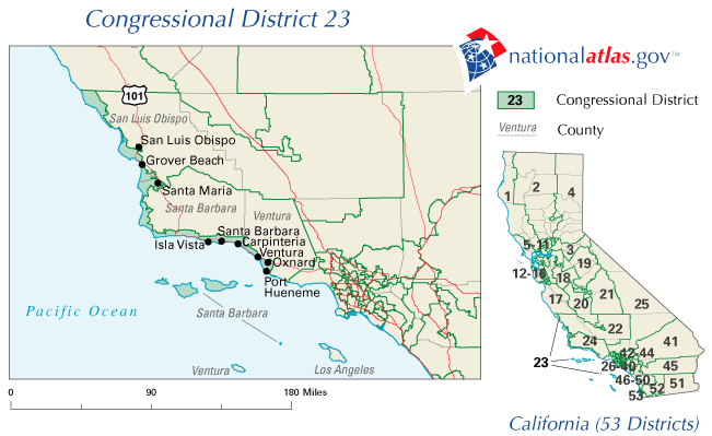 California District 23: 111th Congress as elected 4 November 2008